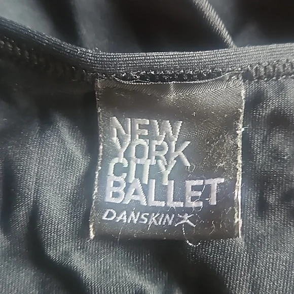 Danskin New York City Ballet camisole mock wrap black leotard size L - Picture 6 of 8